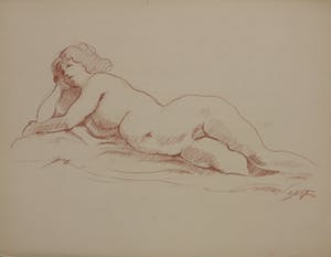 Jan Sluijters (jr.) - Tekening, Liggend naakt kopen? Bied vanaf 40!