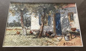 Adriaan Keus - Prachtige gesigneerde aquarel in de originele oude lijst. kopen? Bied vanaf 25!