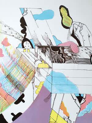 Hannes Postma - Kleurenlitho: 'Lay out for Pandora' - 1967 verkocht voor € 45!