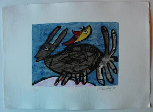 Corneille - Litho: le lapin et la lune - 1990 kopen? Bied vanaf 225!