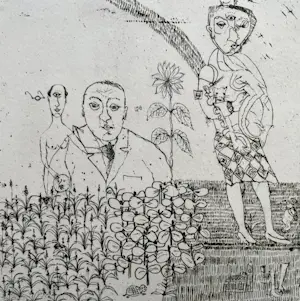 Sipke Huismans - handgesigneerde ets | 'Een grote dorst' | 1967 kopen? Bied vanaf 40!