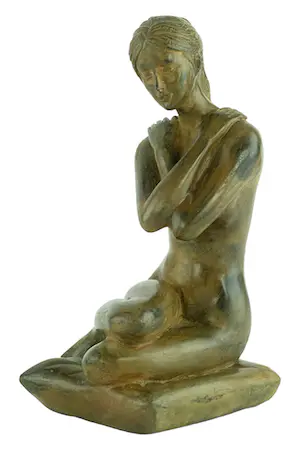 Pierre Chenet - Bronzen beeld van vrouwelijk naakt met gekruiste armen kopen? Bied vanaf 295!