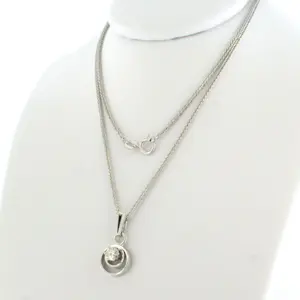 14k witgouden collier met hanger bezet met diamant 0.20 ct - 45 cm kaufen? Bieten Sie von 420!