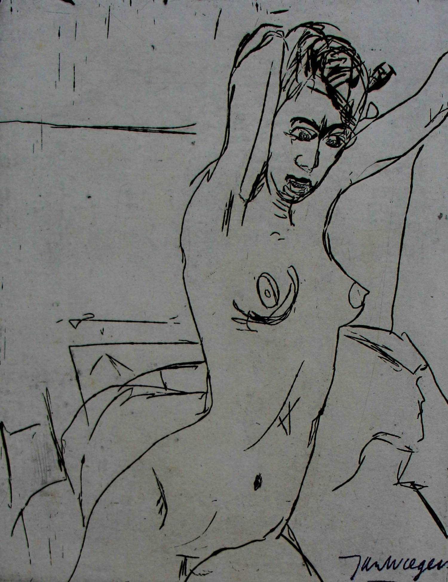 Jan Wiegers - Ets: naakte dame kopen? Bied vanaf 95!