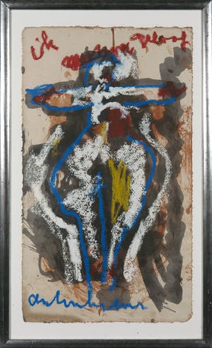 Anton Heyboer - Gemengde techniek op papier, Drieluik Ik geloof & Ik heb lief - Ingelijst kopen? Bied vanaf 900!