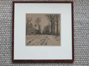 Hendrikus Roodenburg - Winter 1913, tol bij Wijkerbrug, Voorburg - Ets kopen? Bied vanaf 60!