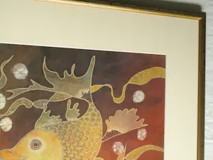 Wiji Hartono Kabul - Batik op zijde , Vissen – Ingelijst, 72 x 71 cm kopen? Bied vanaf 150!