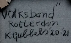 Klaas Gubbels - Ingelijste gemengde techniek op doek: "Volksbond" Rotterdam - 2021 kopen? Bied vanaf 2399!
