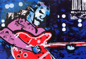 Herman Brood - ingelijste zeefdruk: Jimmy Hendrix (prachtige lijst!) kopen? Bied vanaf 550!