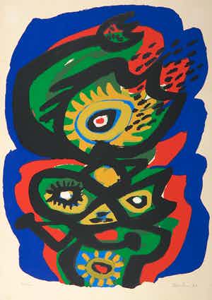 Anton Rooskens - Litho, Birds verkocht voor € 1!