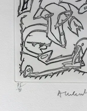 Pierre Alechinsky - expressieve ets - 1990 - oplage 90. kopen? Bied vanaf 485!