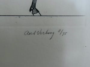 Aat Verhoog - (1933) Vier ruiters te paard - zwart-wit ets kopen? Bied vanaf 60!