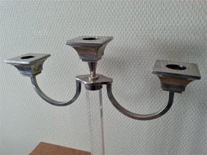 Niet of onleesbaar gesigneerd - Art Deco Kandelaar van chrome en perspex - Jaren 30 kopen? Bied vanaf 10!