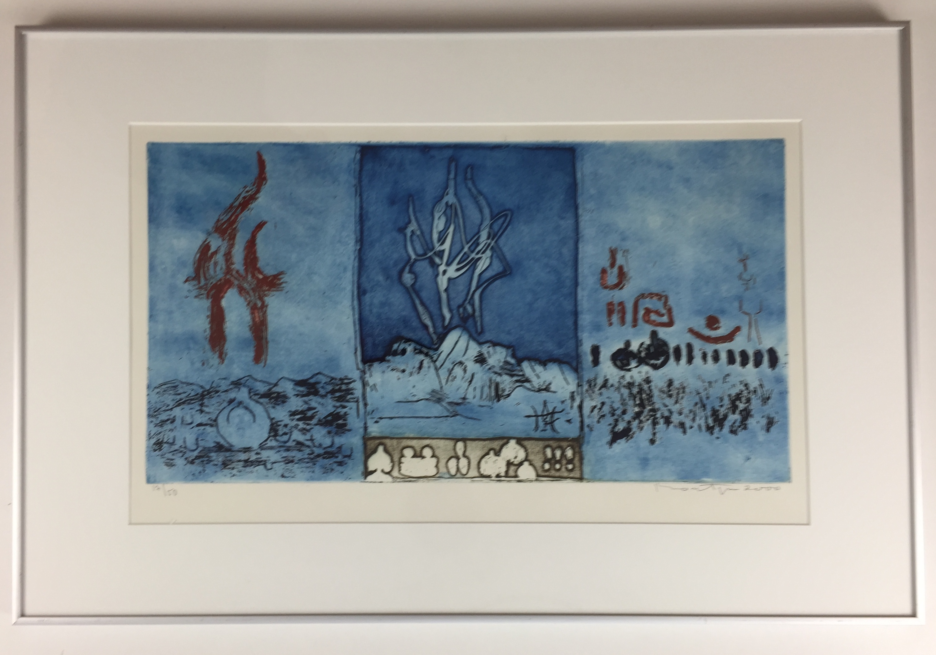 Jan Montyn - kleurenets, 'Les berges du mekong IV', 2000 (INGELIJST) kopen? Bied vanaf 179!