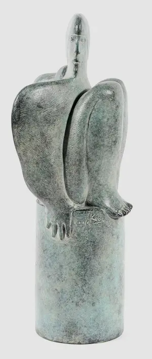 Kobe - Gepatineerd bronzen sculptuur: Le quatre vents kopen? Bied vanaf 2750!