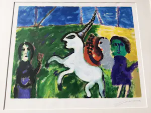 Eugène Brands - Zeefdruk. Eenhoorn kopen? Bied vanaf 250!