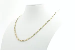 56 - Elegante 14krt gouden bi-color collier /  ketting - Infinity schakels/model kopen? Bied vanaf 510!
