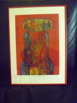 Ruud van der Beele - Zeefdruk, z.t. Abstract 2 - Ingelijst verkocht voor € 50!