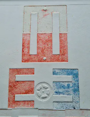 Theo Beerendonk - unieke jaren 60 reliëfdruk - abstract-geometrische compositie - gesigneerd kopen? Bied vanaf 68!