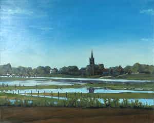 Valentin Bakardjiev - Olieverf op doek, Batenburg (Groot) verkocht voor € 100!