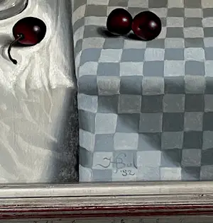 Henri Bol - Stilleven met waterfles en schaal kersen kopen? Bied vanaf 450!