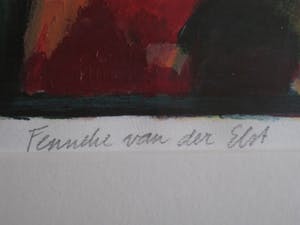 Fenneke van der Elst - GROOT Acrylverf / papier Schilderij "Tulpen" gesigneerd en fraai gelijst kopen? Bied vanaf 10!