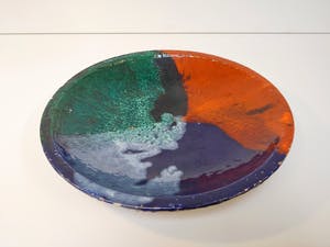 Niet of onleesbaar gesigneerd - Glazen ombre aardewerk kom - handgemaakte keramische Boheemse kom kopen? Bied vanaf 1!