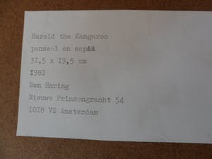 Ben Haring - Harold the Kangoroo, penseeltekening in sepia uit 1981 kopen? Bied vanaf 20!