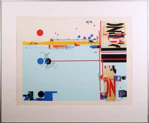 Sam Middleton - Zeefdruk, Blues Manuscript - Ingelijst verkocht voor € 50!