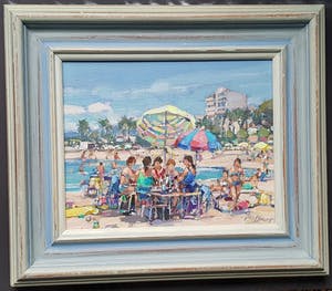 Jos Leurs - Terras aan Spaanse Kust. Zeer kleurrijk. kopen? Bied vanaf 425!