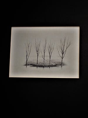 Hans Visser - Verstilde Grafiek - Zeer bep. Oplage (12) - "bootje in Polderlandschap" gesignee kopen? Bied vanaf 10!