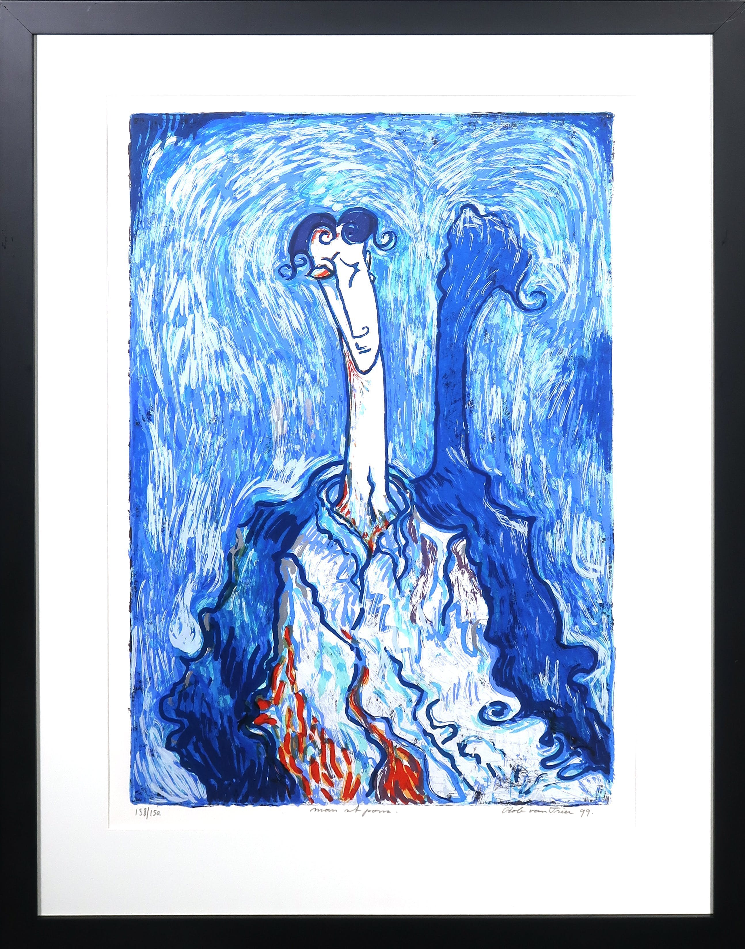 Rob van Trier - Zeefdruk, Tweeluik Vrouw en man St. Ponz - Ingelijst kopen? Bied vanaf 40!