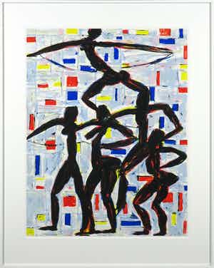 Alphons Freijmuth - Litho, Nubische dans - Ingelijst verkocht voor € 70!