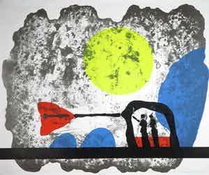 Jef Diederen - Litho, Zonder titel verkocht voor € 1!