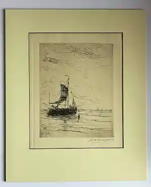 Hendrik Willem Mesdag - "Gemeerde Vissersboot" verkauft für € 50!