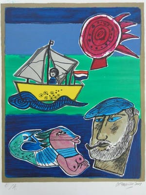 Corneille - ZELFPORTRET / KLEURZEEFDRUK / 60x50cm / SIG / 2001 kopen? Bied vanaf 115!