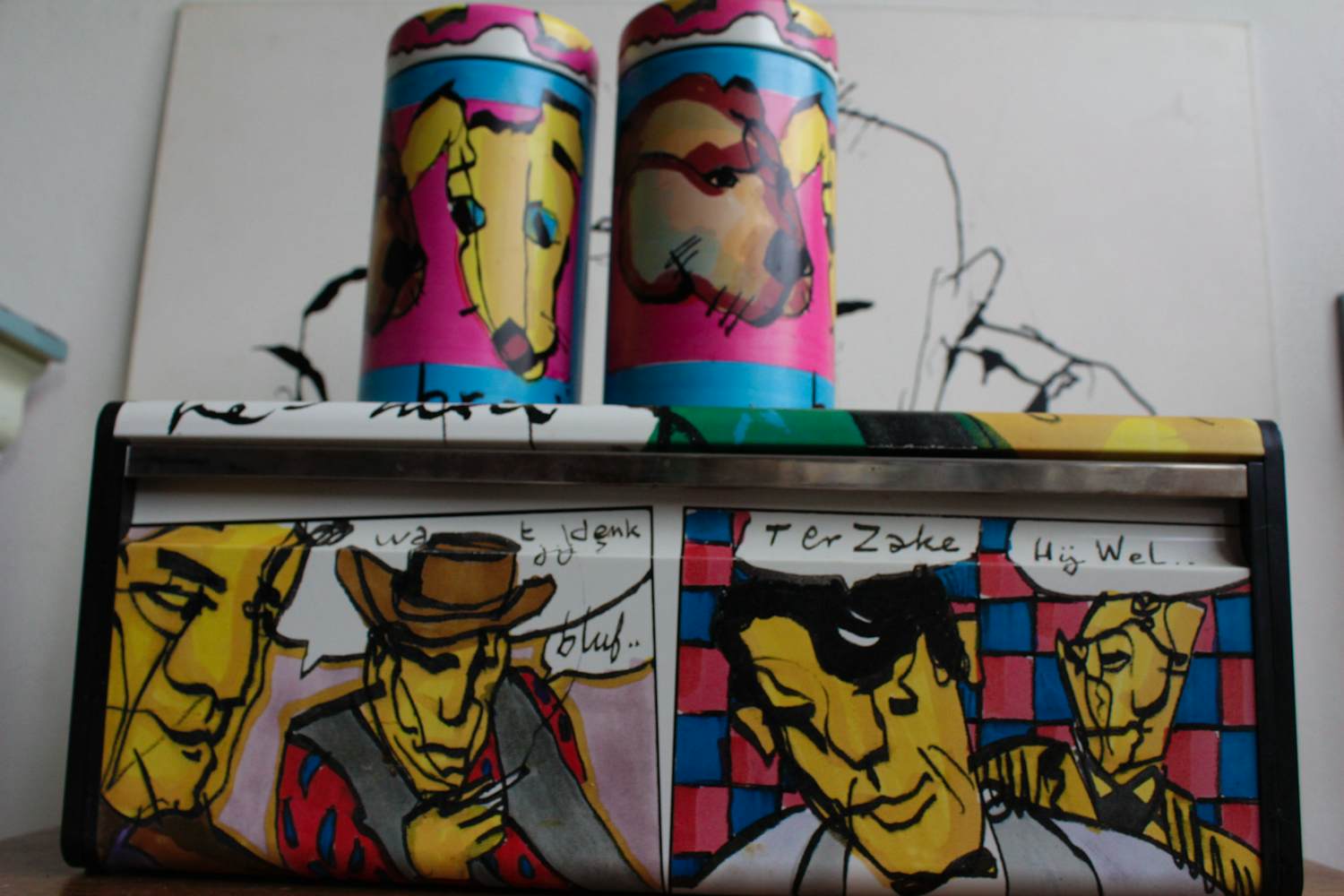 Herman Brood - Brabantia broodtrommel en 2 x Brabantiabeschuitbussen kopen? Bied vanaf 60!