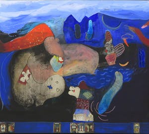 Michel van Overbeeke - Gemengde techniek op doek, Home - Ingelijst (Zeer groot) kopen? Bied vanaf 1000!