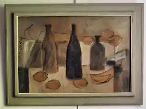 Jean Firoux - Stil leven van flessen en fruit verkauft für € 250!