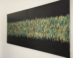 John Foppen - City Vieuw By Night .....# K06. XL. Diptych . GROOT. kopen? Bied vanaf 169!