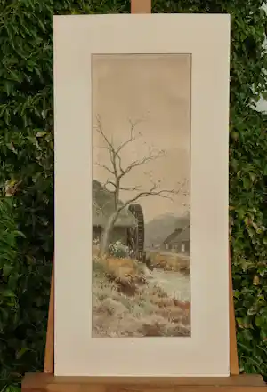 Tokusaburo Kobayashi - Japanische Landschaft mit Wassermühle kaufen? Bieten Sie von 75!