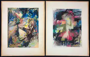 Albert Klijn - Gouache, Lot van twee werken - Ingelijst verkauft für € 40!