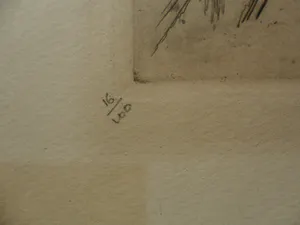 Armand Coussens - Gezicht op een stad in het Zuiden. Ets en droge naald kopen? Bied vanaf 10!