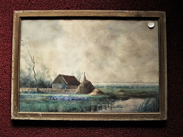 Jan van Rhijnnen - Sfeervol Aquarel "Boerderij bij het dorp Noorden" gesigneerd ca. 1900 kopen? Bied vanaf 1!