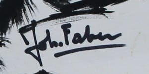 Johan Faber - Penseel tekening: Friesland kopen? Bied vanaf 350!