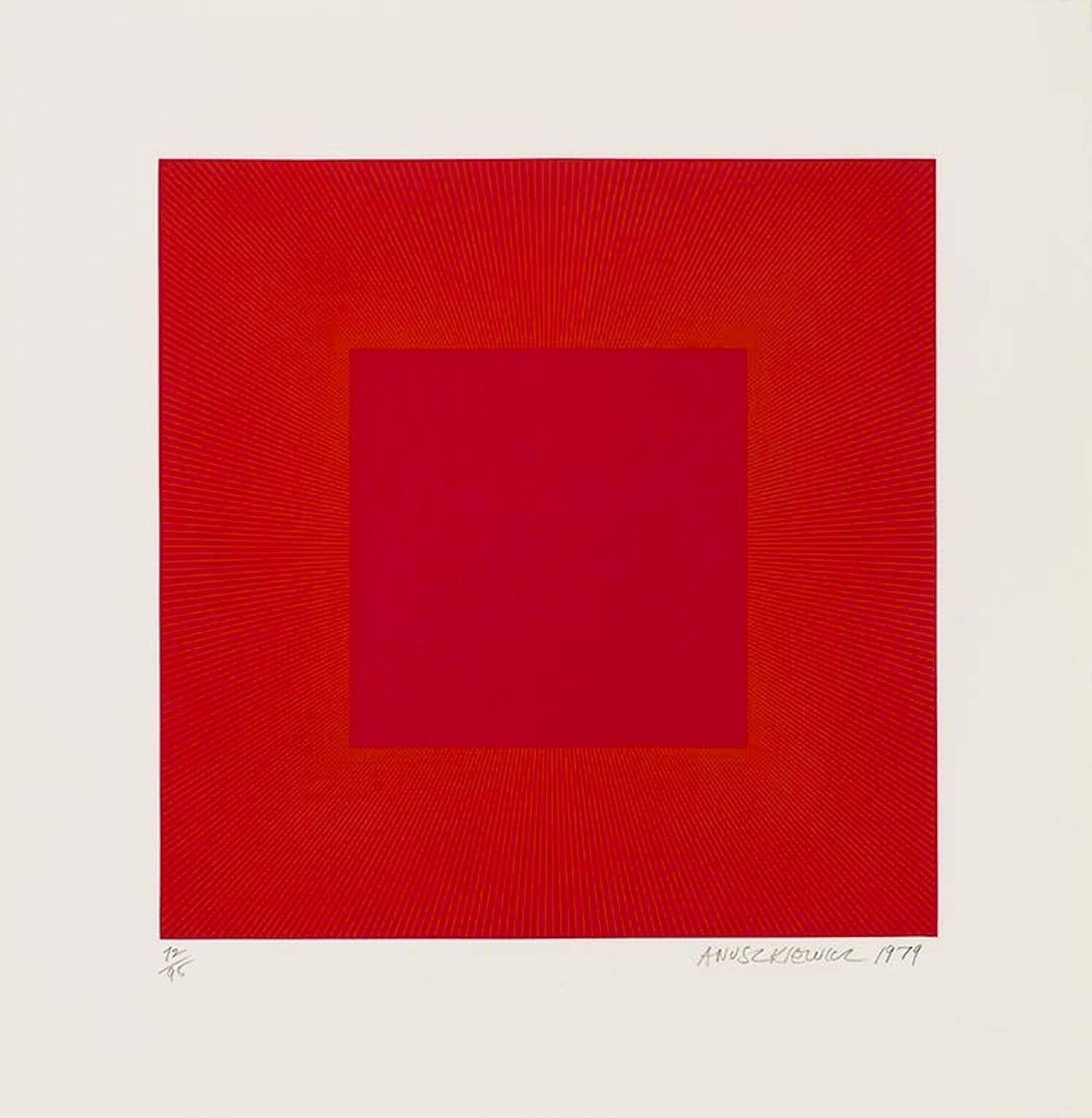 Richard Anuszkiewicz - Summer Suite (Red with Gold) 72/95, 1979 verkocht voor € 1200!