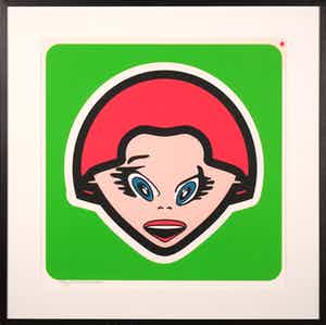 Ottograph - Zeefdruk, Zonder titel groen - Ingelijst verkocht voor € 1!