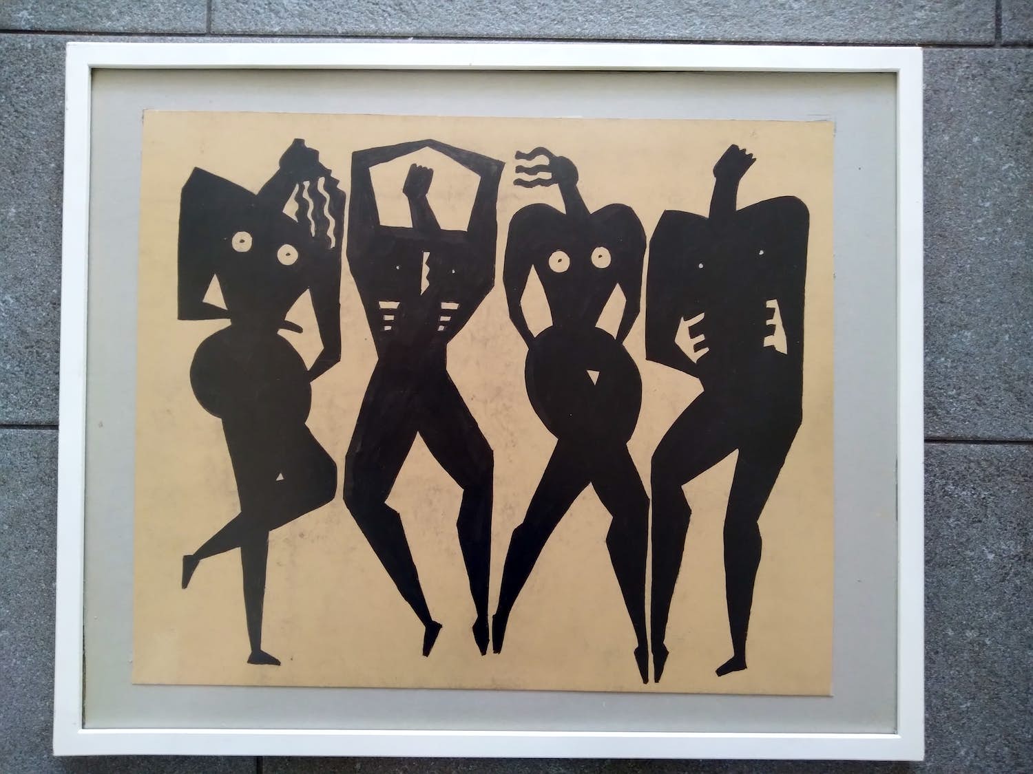 Niet of onleesbaar gesigneerd - Twee mannen, twee vrouwen in silhouet kopen? Bied vanaf 1!