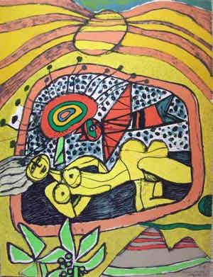 Corneille - Femme et oiseau verkocht voor € 365!