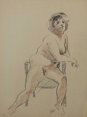 Jan Sluijters (jr.) - Tekening, Zittend naakt kopen? Bied vanaf 50!